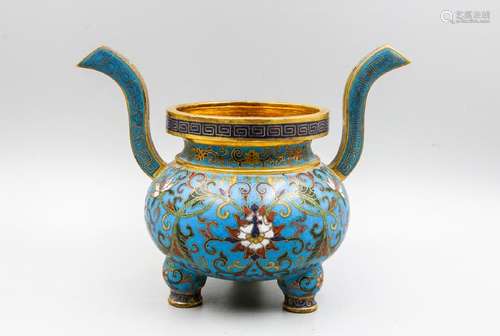 A Fine Cloisonne Enamel 'Lotus' Censer