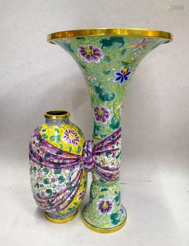 A Rare Painted Enamel Vase