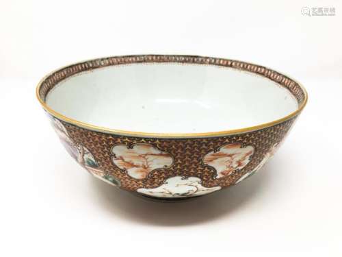 A Large 18th Century Famille Rose 'Figure' Bowl