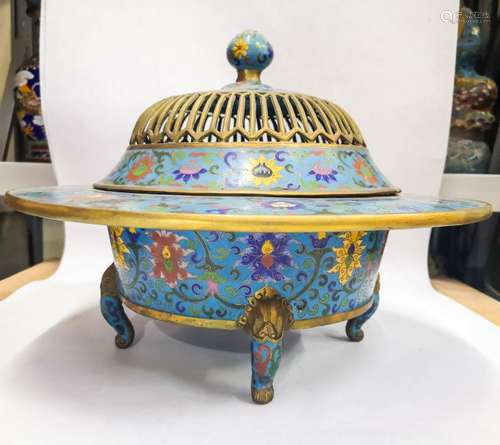 A Fine Cloisonne Enamel Censer