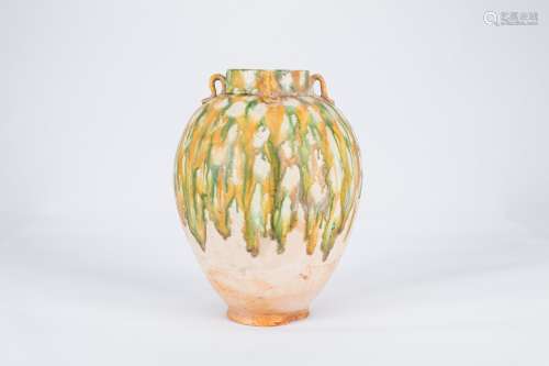 Chinese Sancai pottery jar.