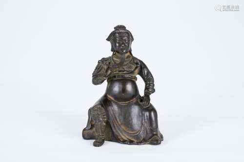 Chinese bronze figure of Guanyu.