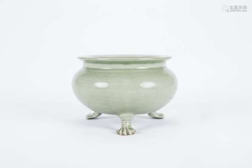 Chinese celadon porcelain incense burner.