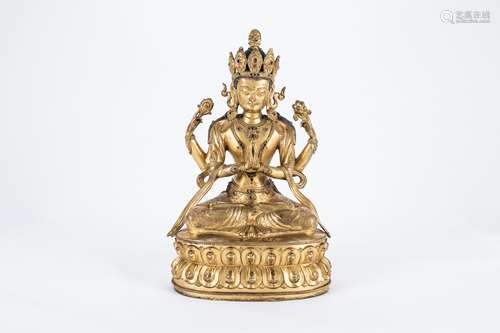 Chinese gilt bronze Buddha statue