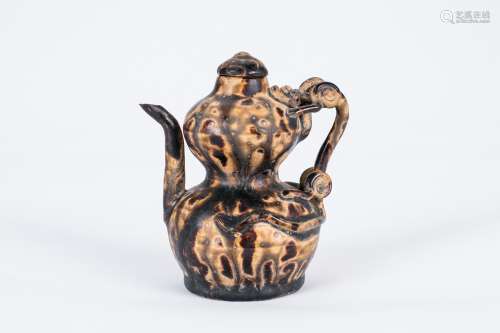 Chinese brown glaze pottery teapot.