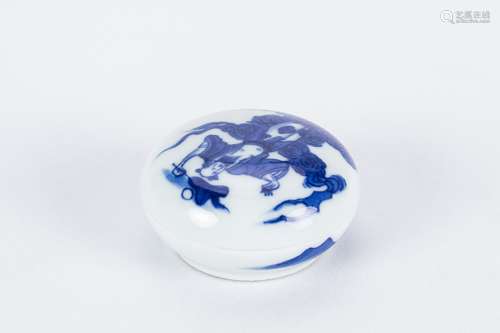 Chinese blue and white porcelain box.