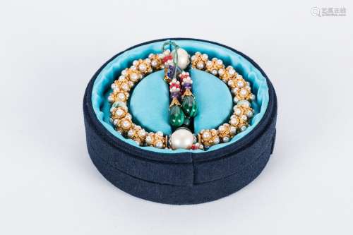 Chinese gilt silver beads bracelet