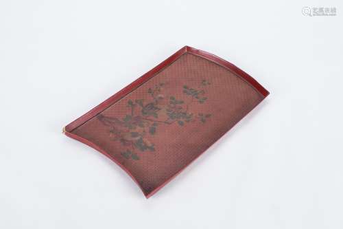 Chinese cinnabar lacquer plate.