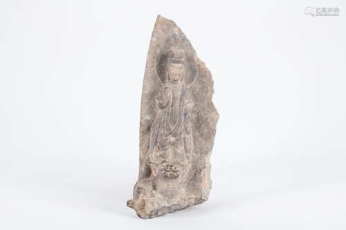 Chinese carved stone Buddha statue.
