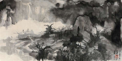 张大千（1899-1983） 1964年作 瑞士小景 镜心 水墨纸本