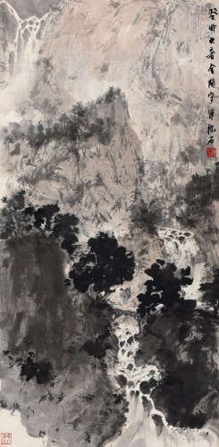 傅抱石（1904-1965） 1963年作 归樵图 立轴 设色纸本