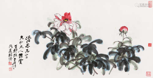 张大千（1899-1983） 佳偶 镜心 设色纸本