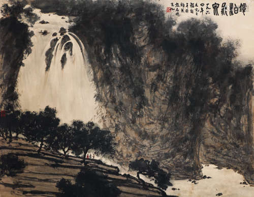 傅抱石（1904-1965） 1964年作 镜泊飞泉 立轴 设色纸本