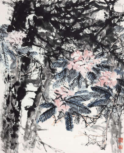 石鲁（1919-1982） 枇杷花开 镜心 设色纸本