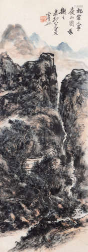 黄宾虹（1865-1955） 1951年作 夜山图 镜心 设色纸本