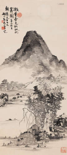 郎静山（1892-1995） 1941年作 秋林雨霁图 立轴 水墨纸本