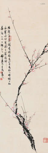 郎静山（1892-1995） 梅花 立轴 设色纸本