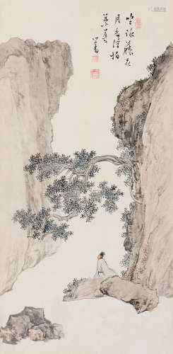 溥儒（1896-1963） 山中高士 镜心 设色纸本