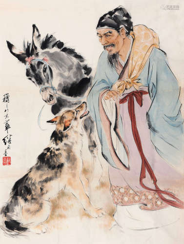 刘继卣（1918～1983） 东郭先生和狼 镜心 设色纸本