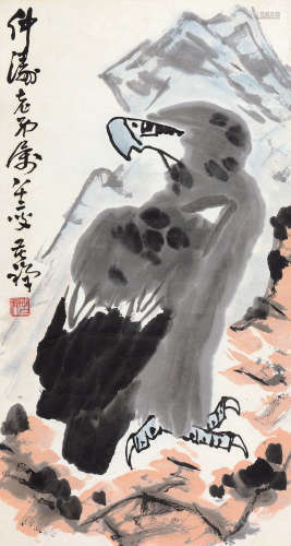 李苦禅（1899～1983） 试翼待飞 镜心 设色纸本