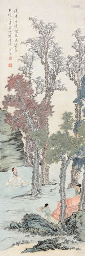 溥儒（1896～1963） 杜牧诗意图 立轴 设色纸本
