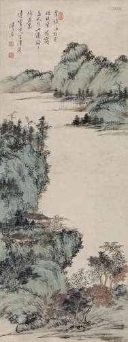 溥儒（1896～1963） 翠巘秋色隐君家 立轴 设色纸本