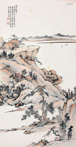 郦承铨（1904～1967） 1961年作 江山秋霁 立轴 设色纸本