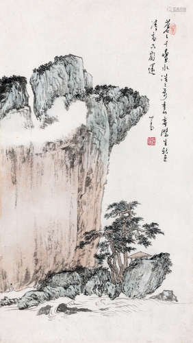 溥儒（1896～1963） 访幽图 立轴 设色纸本