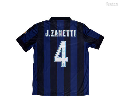 “国际米兰队传奇”哈维尔·萨内蒂（Javier Zanetti）亲笔签名球衣