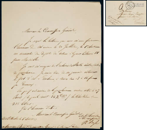 “法国文坛巨匠”司汤达（Stendhal）致土伦海军总长贝拉德的亲笔信