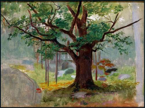 乔治斯·安东尼·罗什格罗斯 油画《枫丹白露的橡树》