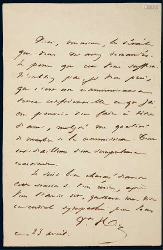 “法国大文豪”维克多·雨果（Victor Hugo）亲笔信