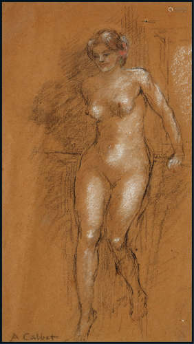 安东尼·卡尔贝特 水彩画《裸女》
