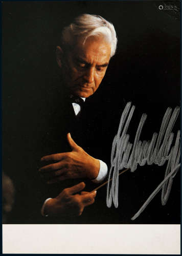 “世界著名指挥大师”卡拉扬（Herbert von Karajan）亲笔签名照