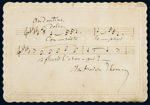 “法国著名作曲家”昂布鲁瓦·托马 （Ambroise Thomas）亲笔手书乐谱