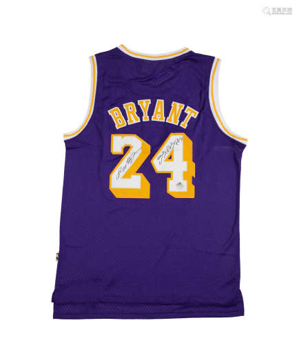 “黑曼巴”科比·布莱恩特（Kobe Bryant）亲笔签名湖人队球衣