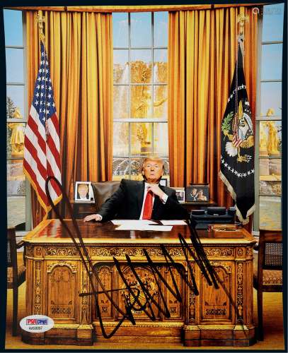“美国现任总统”唐纳德·特朗普（Donald Trump）亲笔签名照