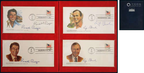 “美国总统”罗纳德·里根（Ronald Reagan）、乔治·赫伯特·布什（George Herbert Bush）亲笔签名白宫纪念封片