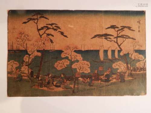 Hiroshige. Toto Meisho, Gotenyama Yûkyô, amusement...