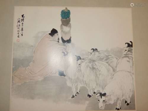 Six reproductions de peintures. Chine. 21 x 24.5 c...