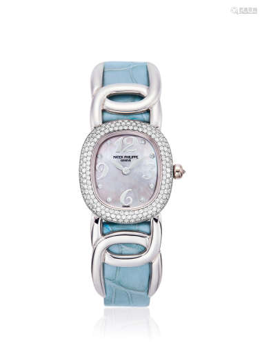 约2012年制 百达翡丽 型号4831G 18K白金 女款镶钻腕表