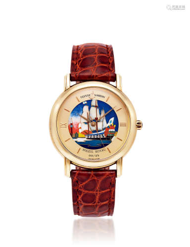 雅典 圣马可系列之皇家太阳王号帆船 18K黄金 自动上弦腕表 珐琅表盘