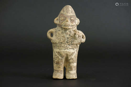 Peruvian ‘Cuchimilco’-Culture tomb figure in earthenware