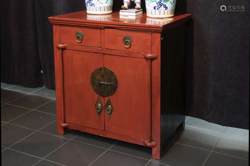 small antique Chinese Qing-period cabinet – partially lacquered