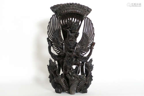 old Balinese ‘Vishnu on Garuda’ sculpture in finely sculpted wood