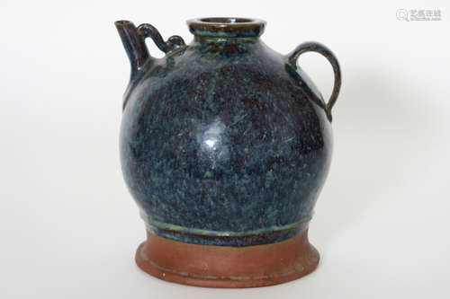 antique Chinese urine pitcher in glazed earthenware