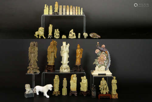 quite a lot of Chinese sculptures in soapstone