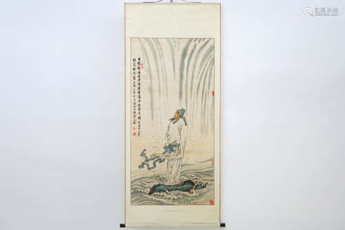 Chinese scroll with painting