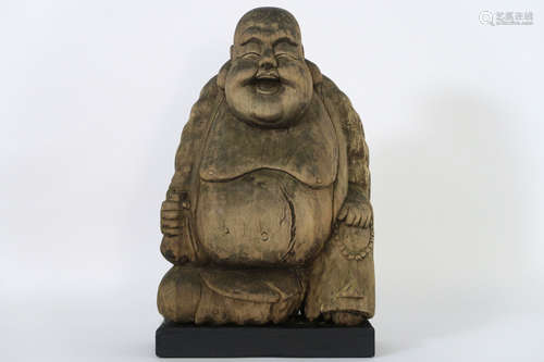 antique Chinese “Budai” sculpture in wood