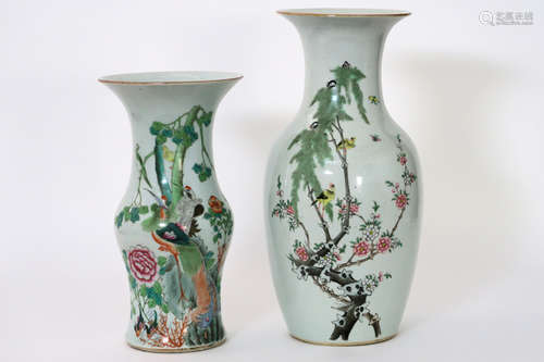 two Chinese vases in porcelain